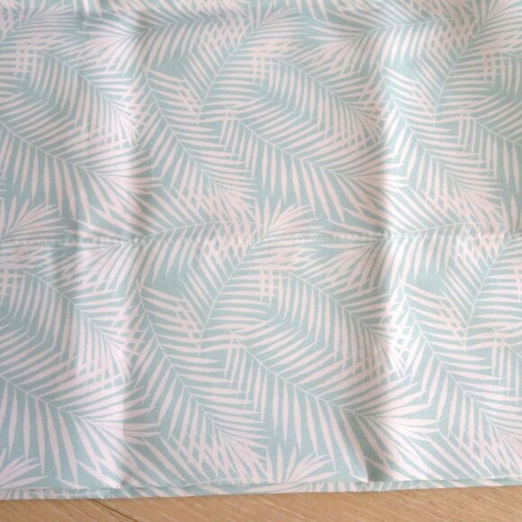 New Martha Stewart Collection 1 Standard Pillowcase Blue White Palm Leaf Cotton - Picture 3 of 5